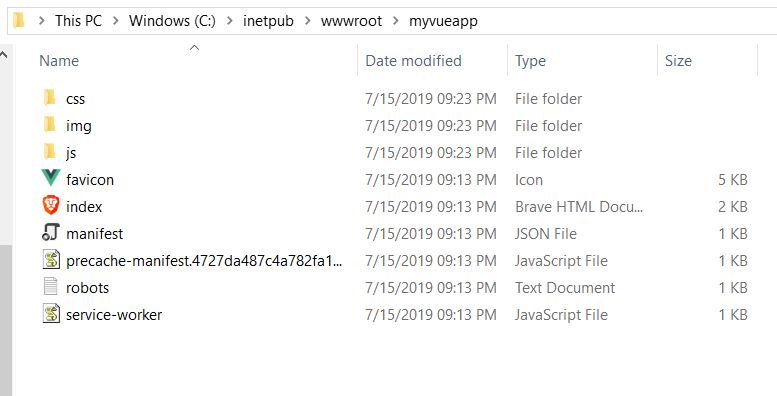 Host Vue.JS on IIS | Mark Deanil Vicente
