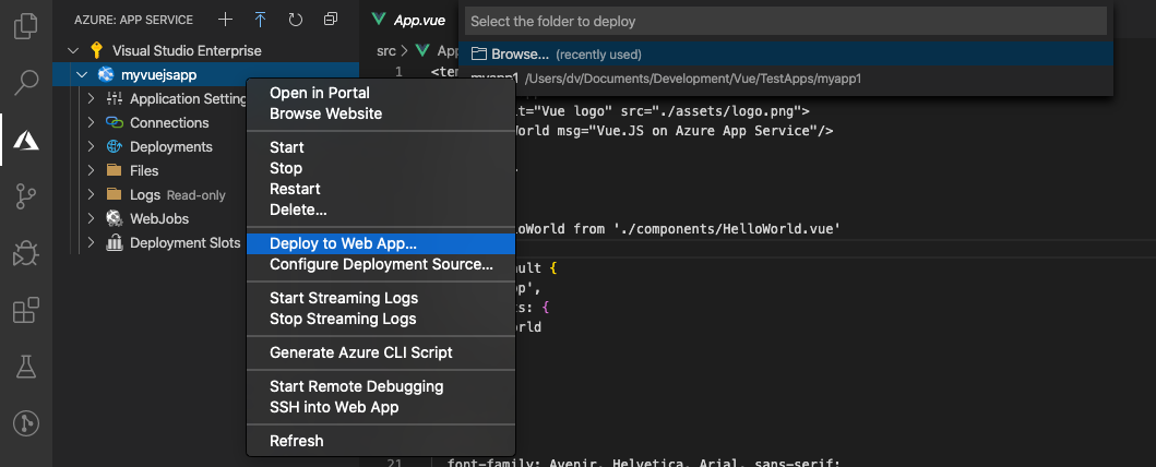 Deploy Vue.JS using VSCode | Mark Deanil Vicente